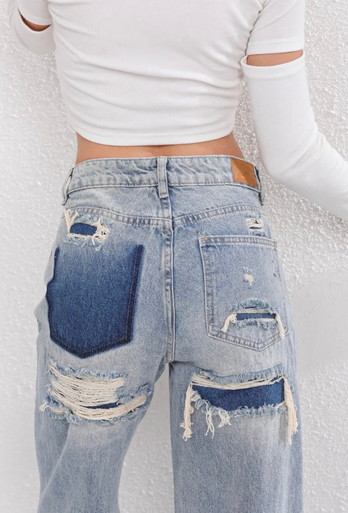 Damen Hoch Tailliert Weit Bein Baggy Jeans | Lässig