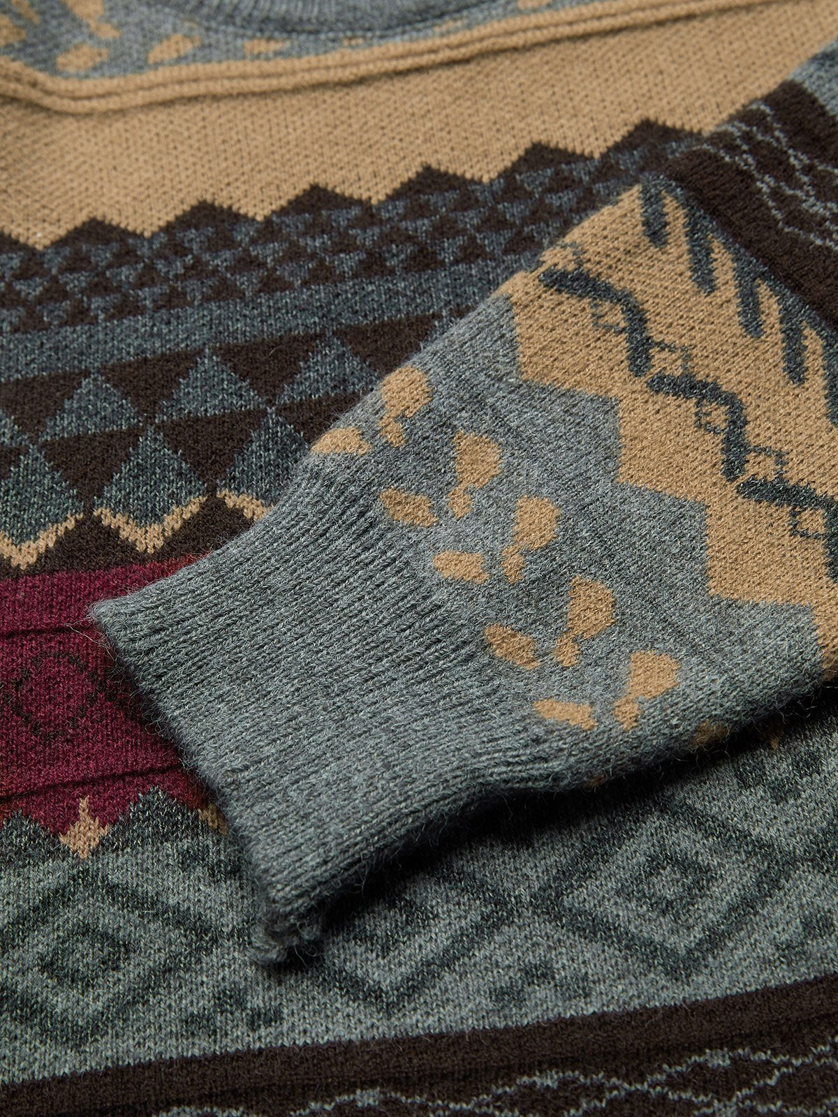 Vintage Oversize Jacquard Strickpullover Sweater