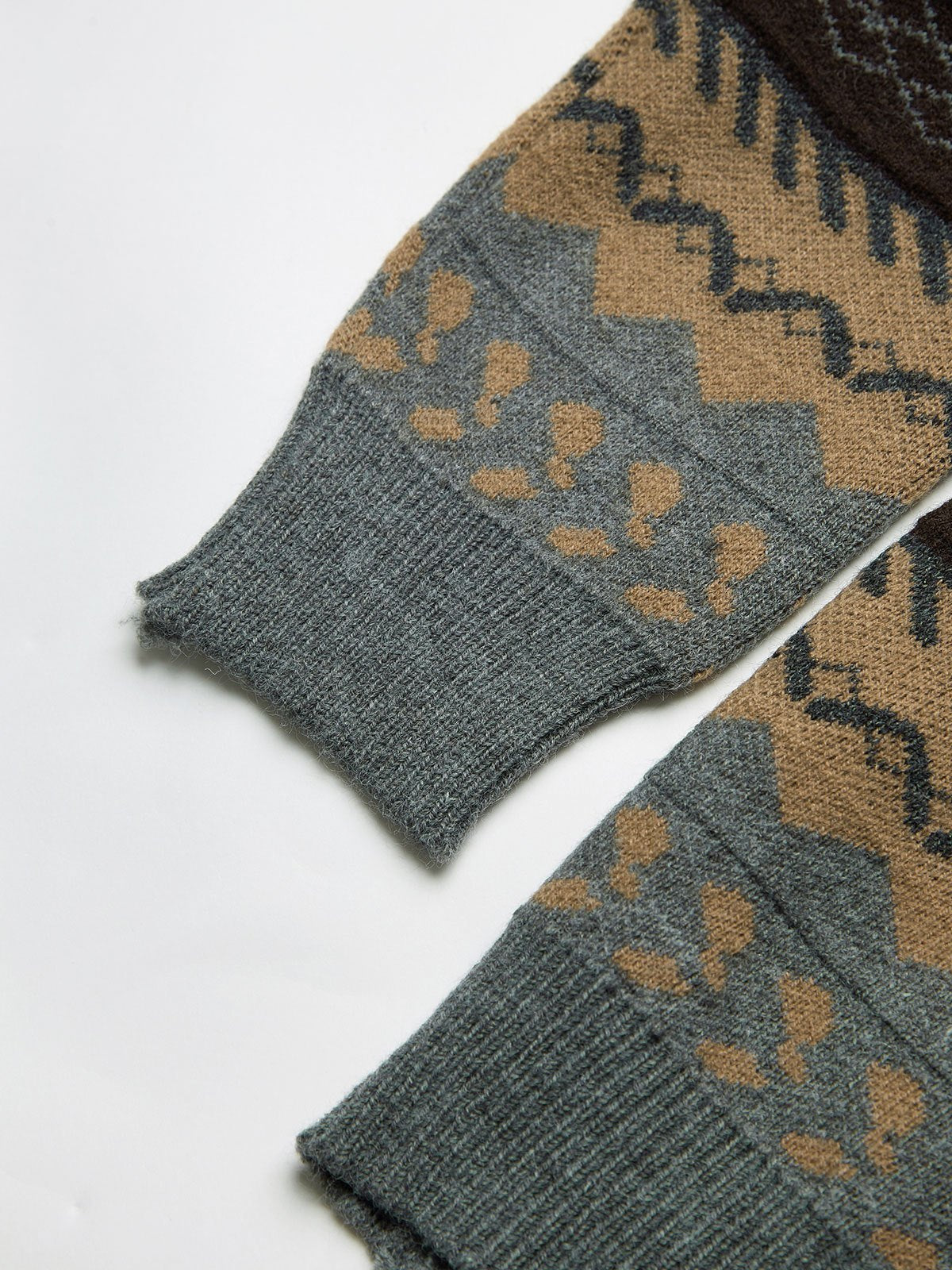 Vintage Oversize Jacquard Strickpullover Sweater