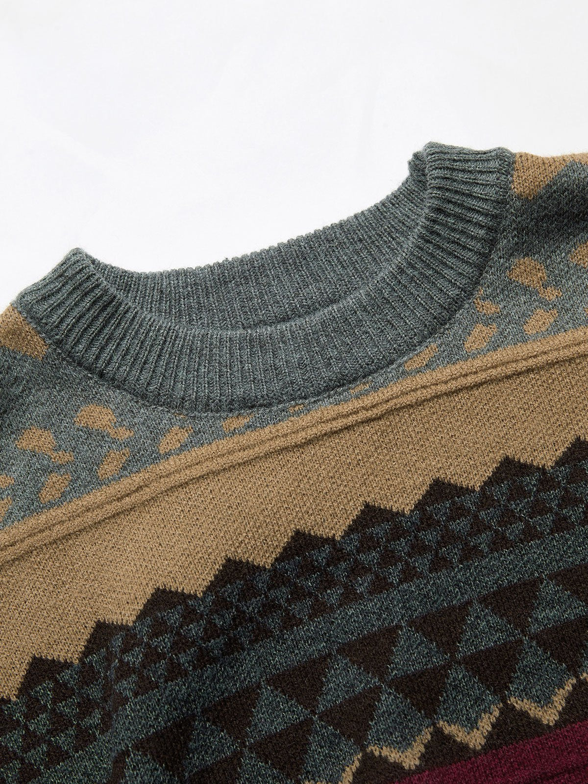 Vintage Oversize Jacquard Strickpullover Sweater